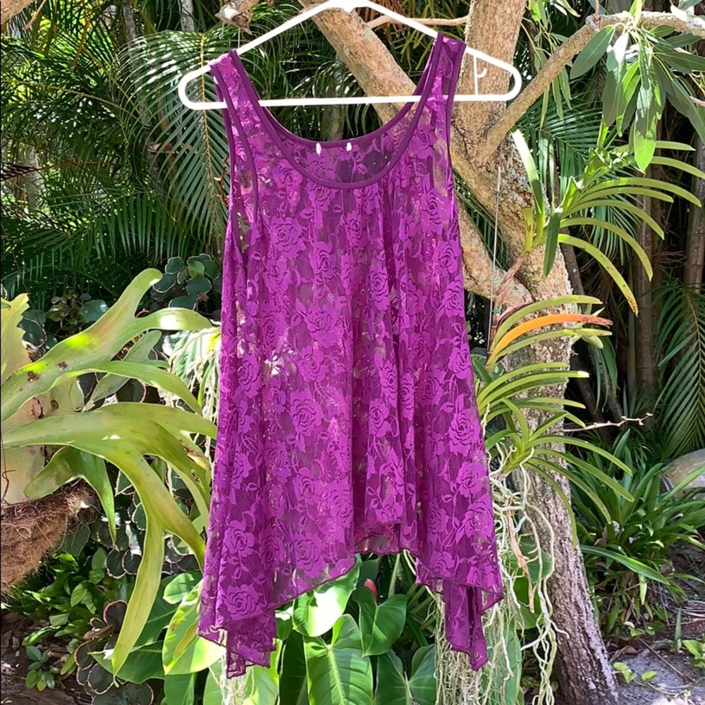 Delia*s Purple Lace Tank Top